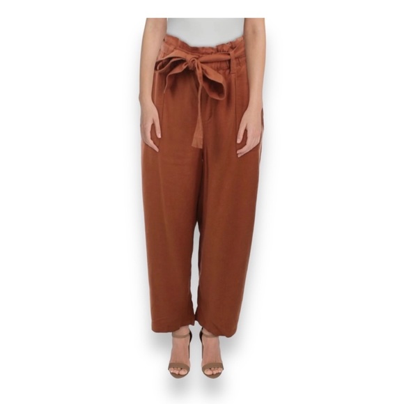 Rust colored paper bag pants - Picture 1 of 4